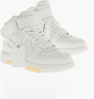 Off-white Leather Low-Top Sneakers In Solid Color size 35