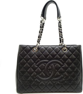 Chanel Black Grained Calfskin Tote Bag (Pre-Owned)