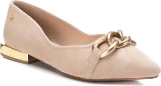 Xti Womens Suede Ballet Flats Shoes In Beige