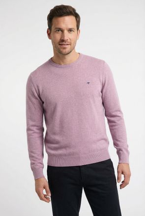 Fynch-Hatton Rundhalspullover FYNCH-HATTON, Herren, Gr. 4XL, magnolia, Strick, Obermaterial: 100% Baumwolle, unifarben, regular fit taillenbedeckt, Rundhals, Rippb