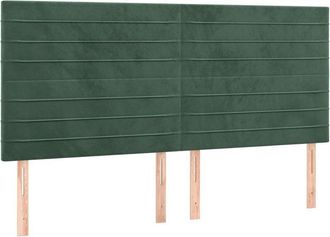 vidaXL Cabecero Con Luces Led Terciopelo Verde Oscuro 180x5x118/128 Cm Vidaxl