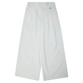 Patrizia Pepe Patrizia Pepe, Wide Trousers, female, White, Size: 3XL Pantalone Pence Fluido