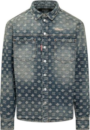 Dsquared2 Blue Regular Logo Overshirt