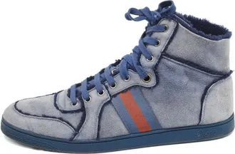 Gucci Sneakers alte in pelle scamosciata - Blu
