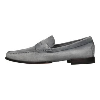 Santoni Suede Loafers - male - Santoni - Loafers - Gray - 6 UK - Shoes