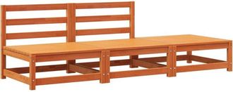 vidaXL Vidaxl - Sofá jardín sin reposabrazos con reposapiés madera pino marrón