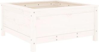 vidaXL Vidaxl - Jardinera Madera Maciza De Pino Blanco 82,5x82,5x39 Cm
