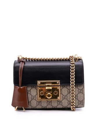 Gucci 2016-2025 Small GG Supreme Padlock crossbody bag - Brown