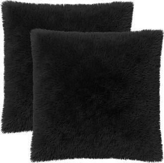 vidaXL Funda De Almohada 2 Pcs Heerlen Negro 60 X 60 Cm Fleece Pv Vidaxl