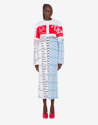 Moschino Printed heavy cotton dress - White