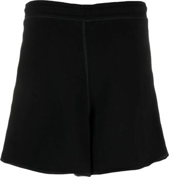 Ganni Mid-Rise Broek met Wijde Pijpen - Dames - Bermuda - Zwart - XS - Korte Broeken