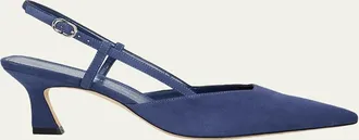Stuart Weitzman 50mm Vinnie Suede Slingback Pumps