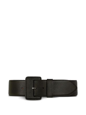 Maison Vaincourt pebbled-texture leather buckle belt - Black