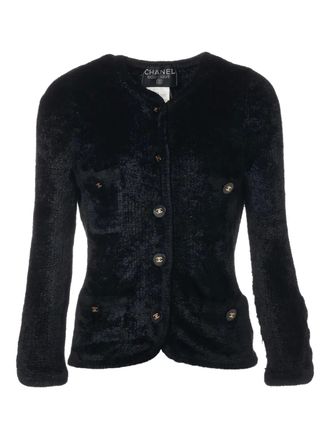 Chanel Cardigan con bottoni CC Mark 1995 - Nero