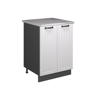 Vicco Mueble Bajo Para Fregadero Fame-line, Blanco Casa De Campo/antracita, 60 Cm, Vicco
