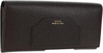 Gucci Pre-owned Wallets, female, Brown, Size: ONE SIZE Pre-owned Leather Wallet