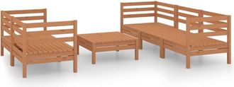 vidaXL 6 Piece Garden Lounge Set Honey Brown Solid Pinewood vidaXL