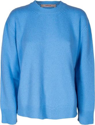 Jucca Truien & Vesten, Dames, Blauw, S, Wol, Rondgebreide trui