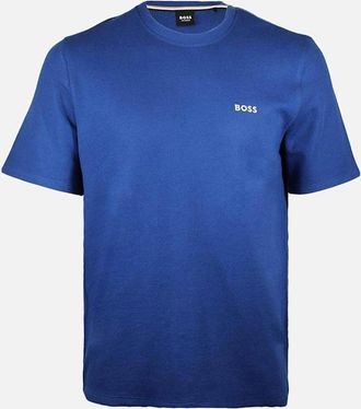 HUGO BOSS Mens Waffle Piqu&eacute; Cotton Blend T-Shirt, Blue - Size: 38