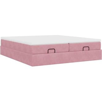 vidaXL Estructura De Cama Otomana Colchones Terciopelo Rosa 180x200cm Vidaxl