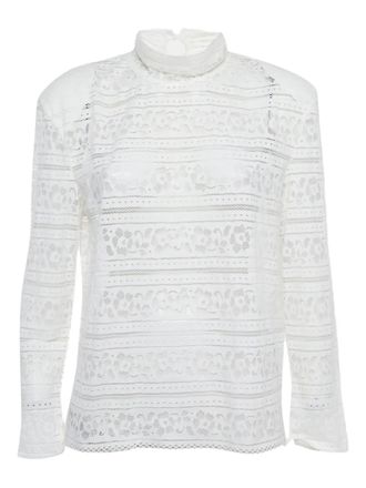 Sandro lace mock-neck top - White