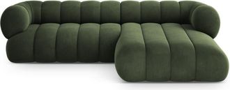 Cosmopolitan Design Sof&aacute; esquinero derecho 5 plazas de terciopelo verde