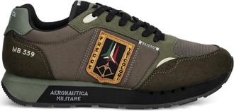 Aeronautica panelled lace-up sneakers - Groen