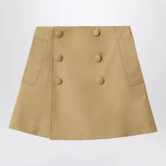 Burberry Sand-colored cotton trench skirt