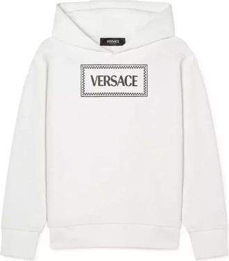 Versace Kids Sweatshirt Logo Print White Black