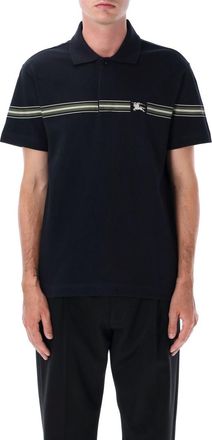 Burberry Navy Blue Logo Stripes Polo T-shirt