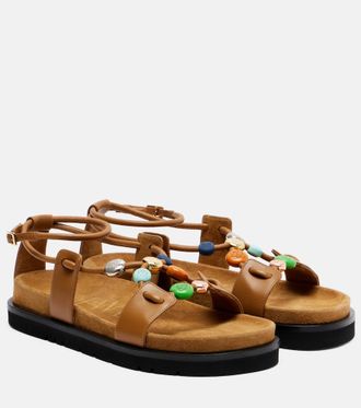 Loewe Paulas Ibiza Pebble Beads leather sandals