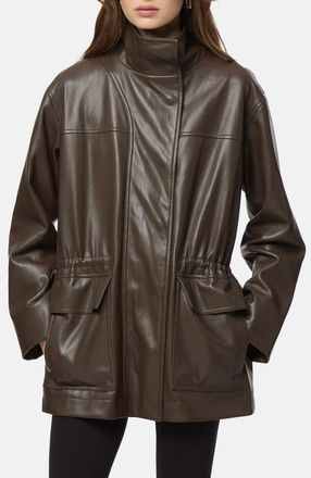 Apparis Edie Faux Leather Parka in Deep Brown at Nordstrom, Size Xx-Large