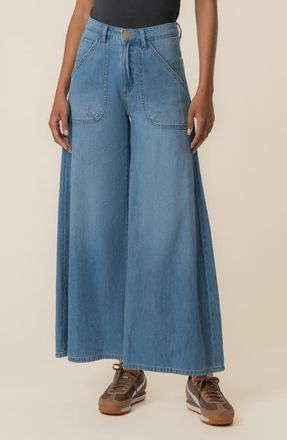 Kut from the Kloth Blake High Waist Super Wide Leg Jeans in Simulated at Nordstrom, Size 14