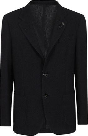 Lardini Liknit Jas - Heren - Business blazers - Zwart - S - Katoen - Kostuums