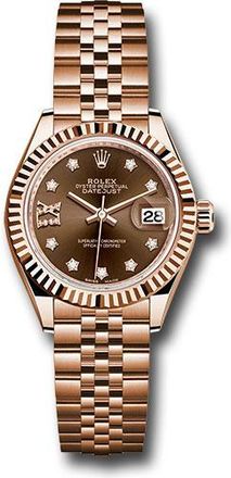 Rolex Lady Datejust Chocolate Diamond Dial 18K Everose Gold Watch 279175CHRDJ