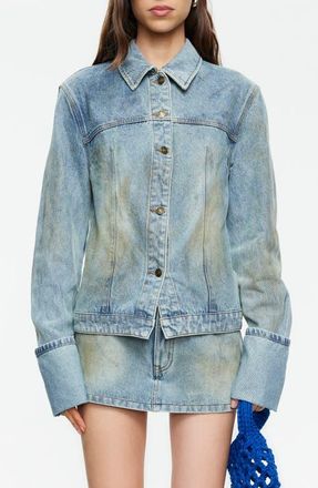 Lioness The Bronx Denim Jacket in Stone Blue at Nordstrom, Size X-Small