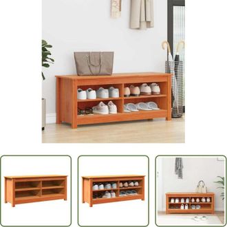 vidaXL vidaXL Panchina con scaffali - Panchina con contenitore Marrone cerato 110 x 38 x 45,5 cm