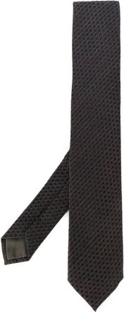 Dell'Oglio patterned tie - men - Wool/Silk - One Size - Grey