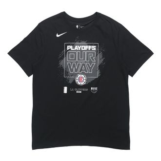 Nike NBA Los Angeles Clippers Logo Alphabet Printing Basketball Sports Short Sleeve Black DQ8987-010