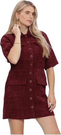 Freebird by Steven Deluxe Jurk - Dames - Zomerkleedjes - Rood - M - Wol - Kleedjes