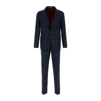 Brunello Cucinelli Silk- Linen and Wool Suit - male - Brunello Cucinelli - Single Breasted Suits - Blue - XL - Suits