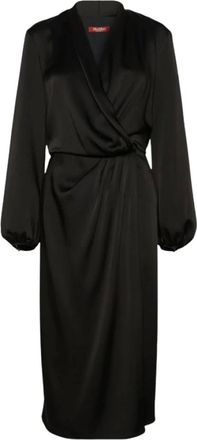 Max Mara Kleedjes, Dames, Zwart, M, Wikkeljurk
