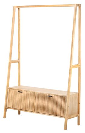 Nordlys Entryway Solid Wood Coat Rack in Brown