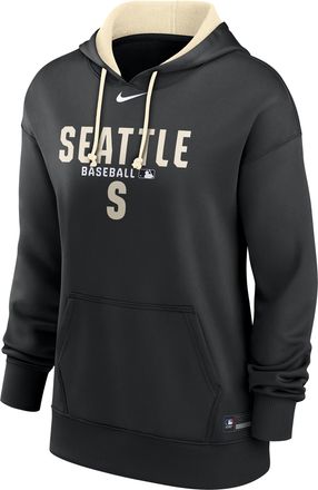 Nike Womens Seattle Mariners Authentic Collection Alt Logo Nike Therma MLB Pullover Hoodie in Black | 22MN0HY7MVR-8KL