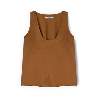 Motivi Sleeveless Tops - Dames - Tops zonder mouwen - Bruin - S - Satijn - Tops