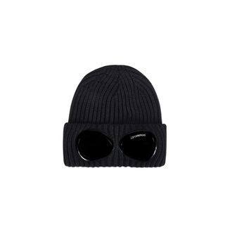 C.P. Company Beanies, unisex, Black, Size: ONE SIZE Merino Wool Goggle Beanie