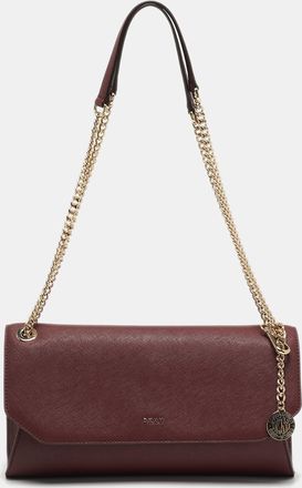 DKNY Dkny Bryant Dark Red Leather Chain Envelope Flap Bag