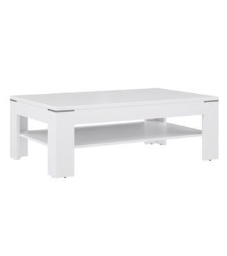 Home Heavenly Home Heavenly - Mesa Centro Con Revistero Kevin, Moderna Lineal, De 120 Cm Ancho X 75 Cm Prof. Color: Blanco
