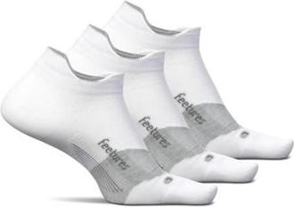 Feetures Elite Light Cushion No Show Tab Athletic Ankle Socks Sport Sock with Targeted Compression in Snow White at Nordstrom, Size X-Large