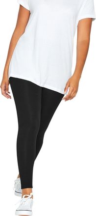 M&Co Womens Stretch Cotton Leggings - Womens Black